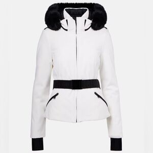 Goldbergh Hida white and black down ski jacket with faux fur trim size 4 XS